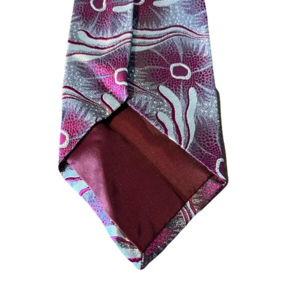 Vintage Hugo Boss 58 x 3.5 Silver Dark Pink Mens Neck Tie - Picture 2 of 3